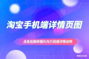 淘宝手机端详情页图 点击后跳转图片内介绍或详情说明-淘宝911